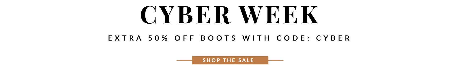Cyber Week | Extra 50% Off Boots with code CYBER