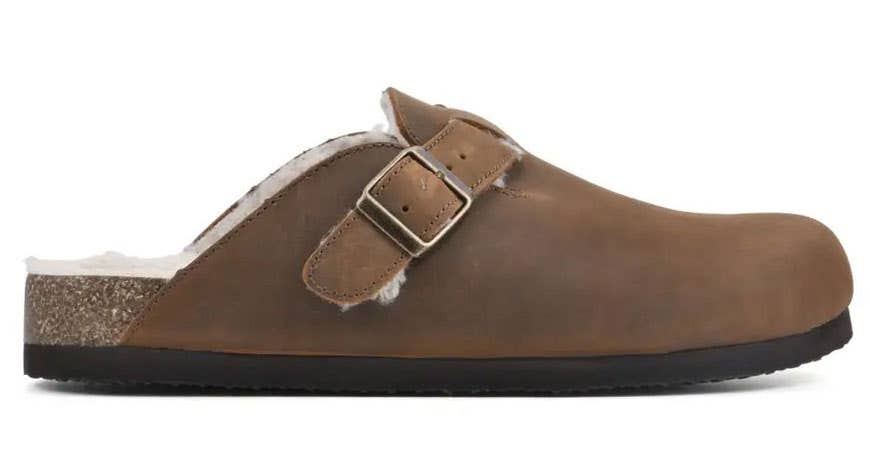 Comfortable Women's Bari Clog in Brown Leather